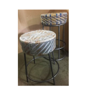 Handcrafted Eco-Friendly Woven Cotton Rope Bar Stool