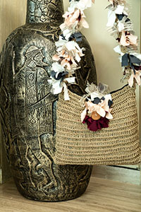 Jute Sling Bag With Katran on Handle and Loop