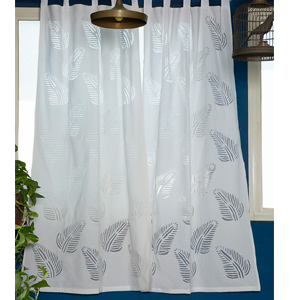 Leafy Pattern Applique Handmade Curtains For Door