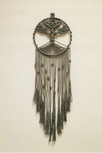 Handcrafted Macramé 'Tree of Life' Dreamcatcher - Olive Green