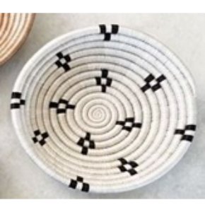 Handcrafted Black & White Sabai Grass Woven Decorative Wall Plate