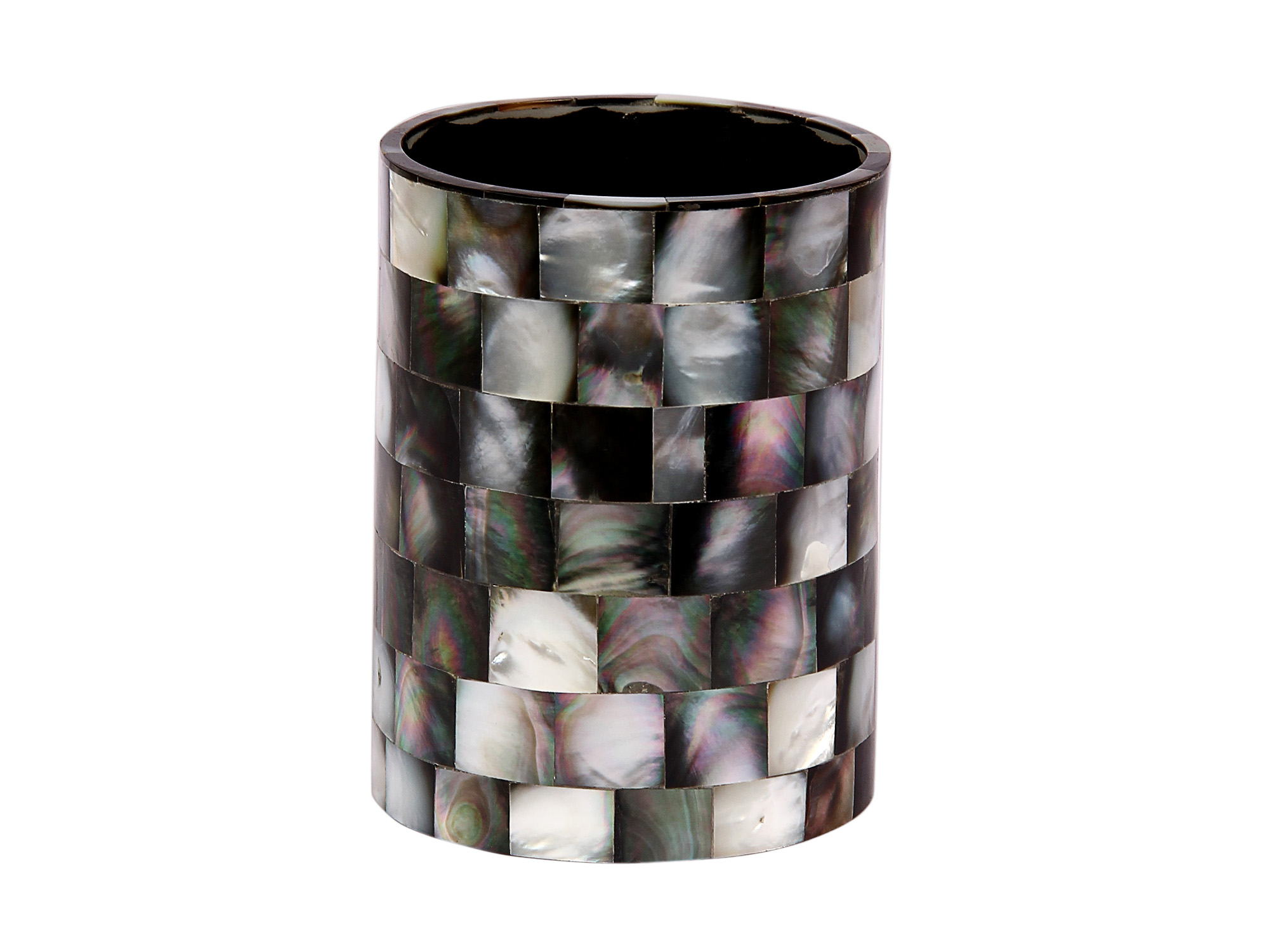 Handcrafted Black Mother of Pearl Pen Stand & Toothbrush Holder