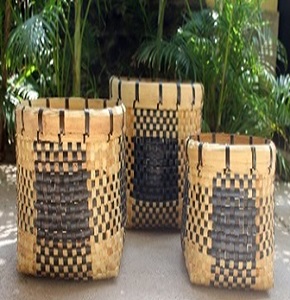 Handwoven Bamboo Storage Baskets Set