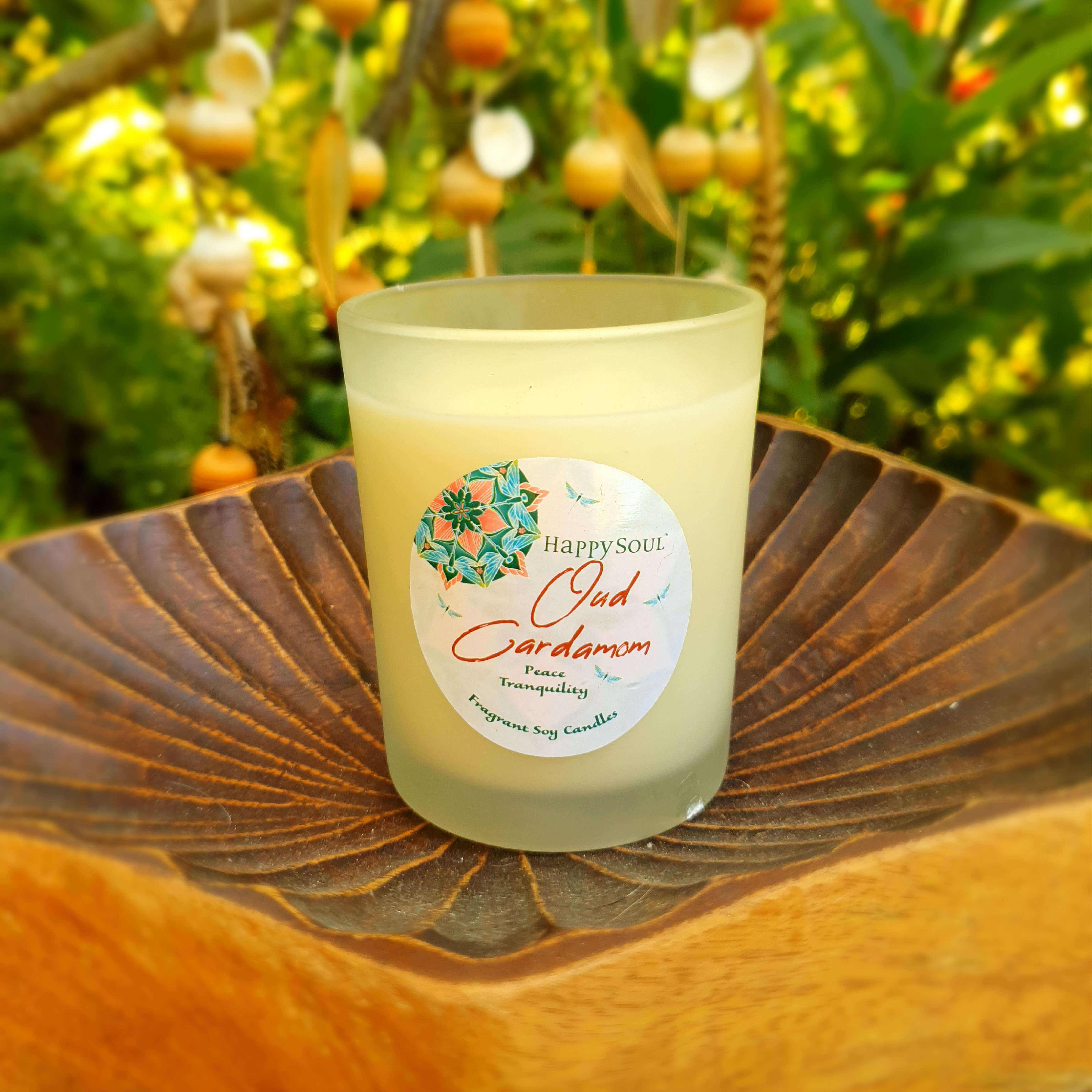 Handcrafted Oud Cardamom Fragrant Soy Wax Candle (100ml)