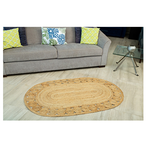 Cylindric Shape Jute Rug With Jute Round