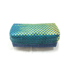 Decorative Palm Leaf Box - Natural Blue