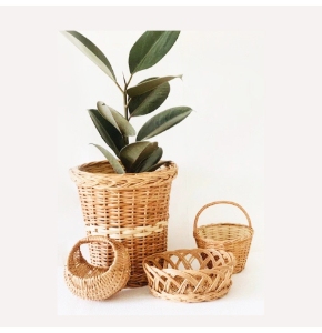 Attractive Organic Cane Planter Set