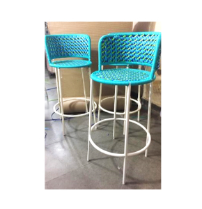 Handcrafted Eco-Friendly Blue Bar Stool with Sustainable Frame