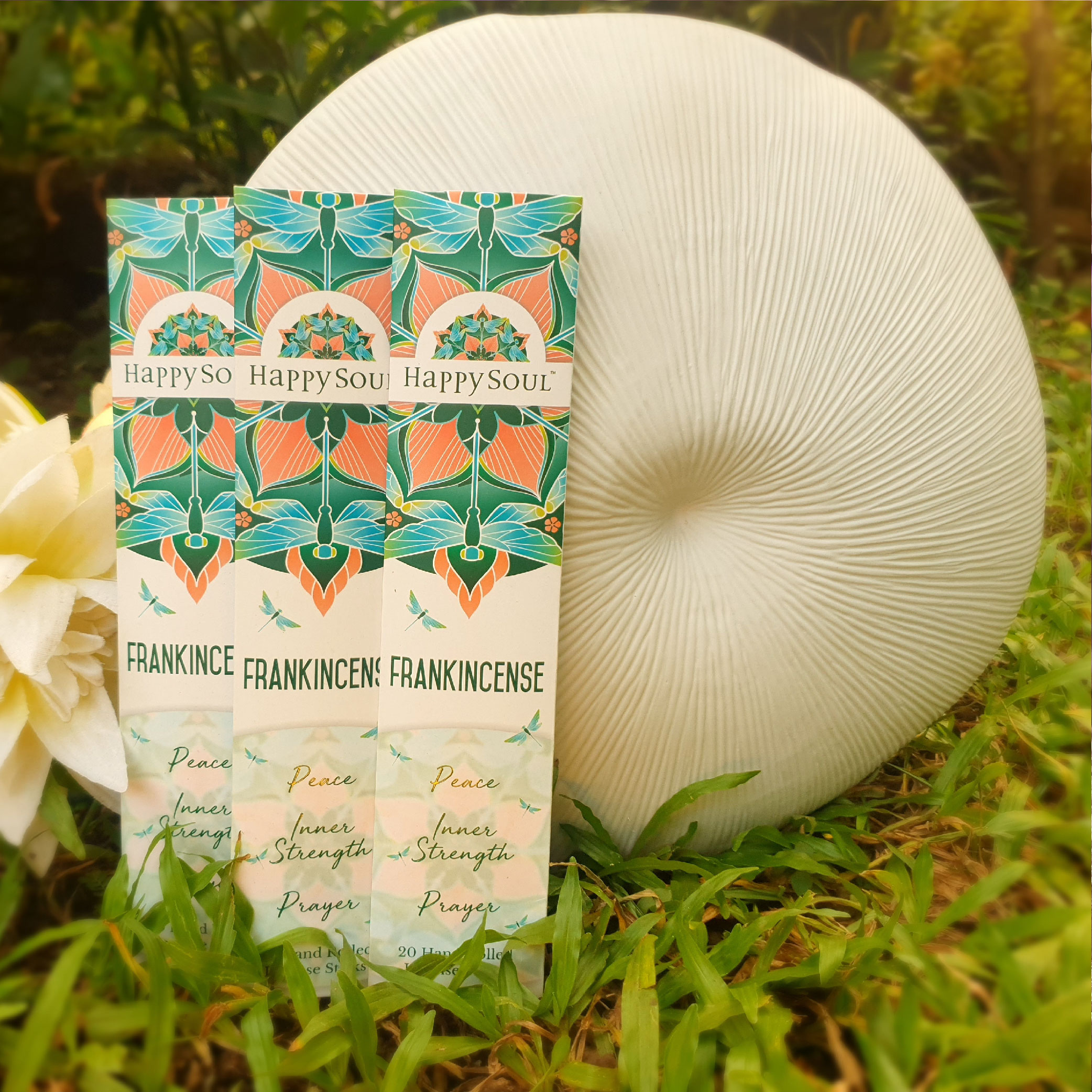 HAPPY SOUL Frankincense Incense Sticks Agarbatti : Peace, Inner strength, Prayer
