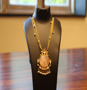 Rose Quartz Silver Pendant with Silver Chain