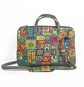 Eco-Friendly "Go Green" Cotton Canvas Laptop Bag / Sustainable Work Bag