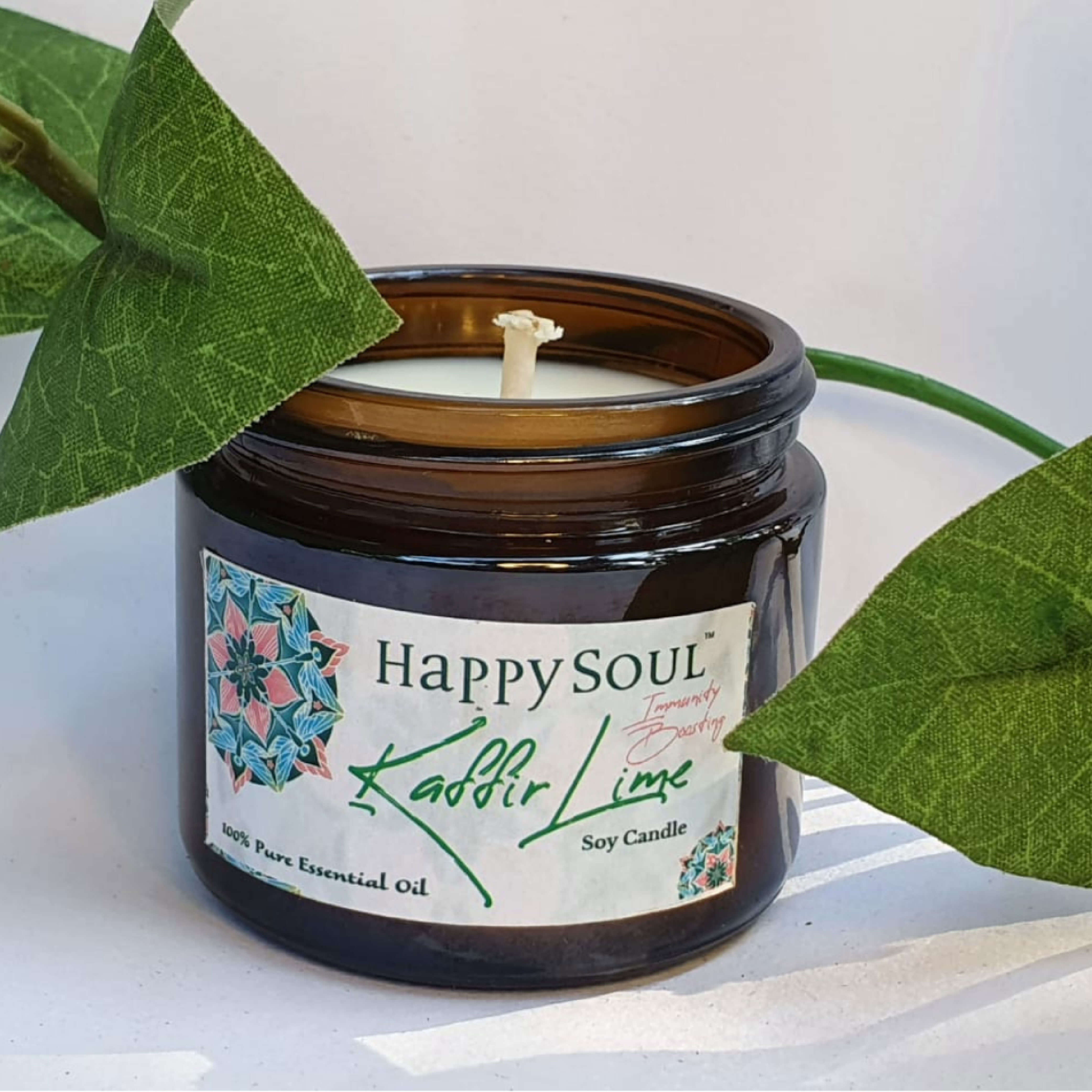 Happy Soul Immunity Boosting Kaffir Lime 100% Pure Essential Oil Soy…