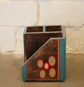 Handcrafted Wooden Tissue Napkin & Cutlery Caddy Organizer