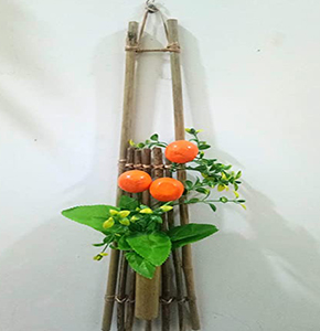 LDECOR Eco-Friendly Home Decor Bamboo Craze Vase Wall Hanging