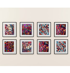 Upcycled Fabric Textile Collage Wall Art Frame