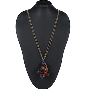 Handcrafted Upcycled Fabric Statement Pendant Necklace