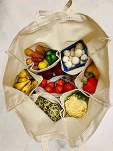 Reusable Plastic-free Grocery Bag with compartments: Premium Quality / Best Finish/Durable/ Easy To Carry / Eco Friendly / Handmade.