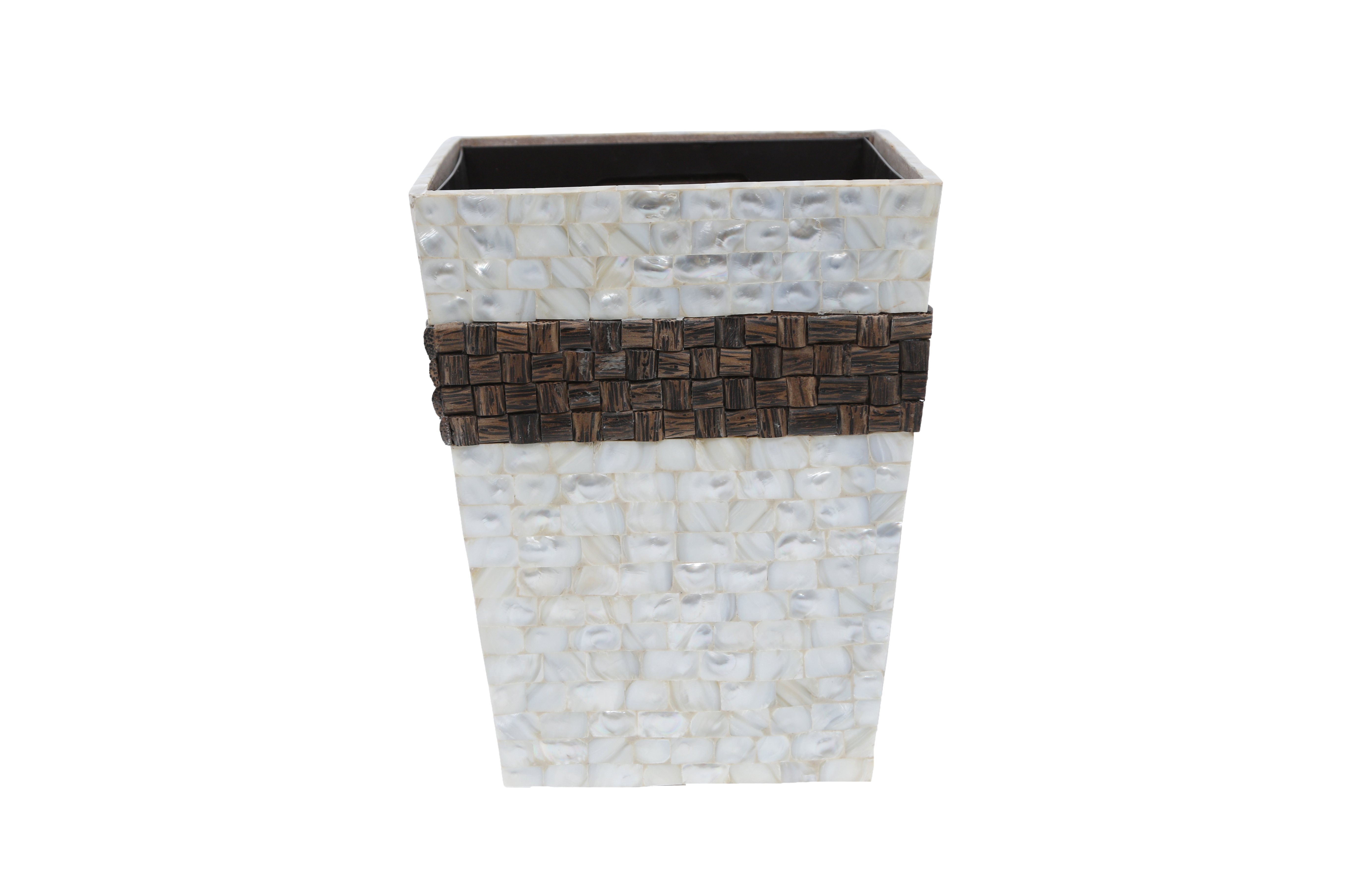 Opulent Homes White mother of pearl taadi dustbin 10 - 1pc