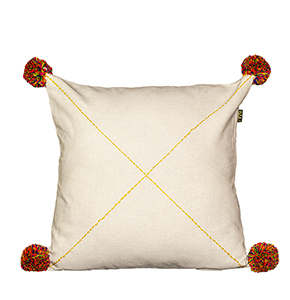 Plain Creamy Beige Cotton Cushion Cover