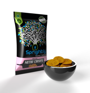 Sprightly Baked Methi Crisps - Herb-Infused Healthy Snack (125g, Pack…