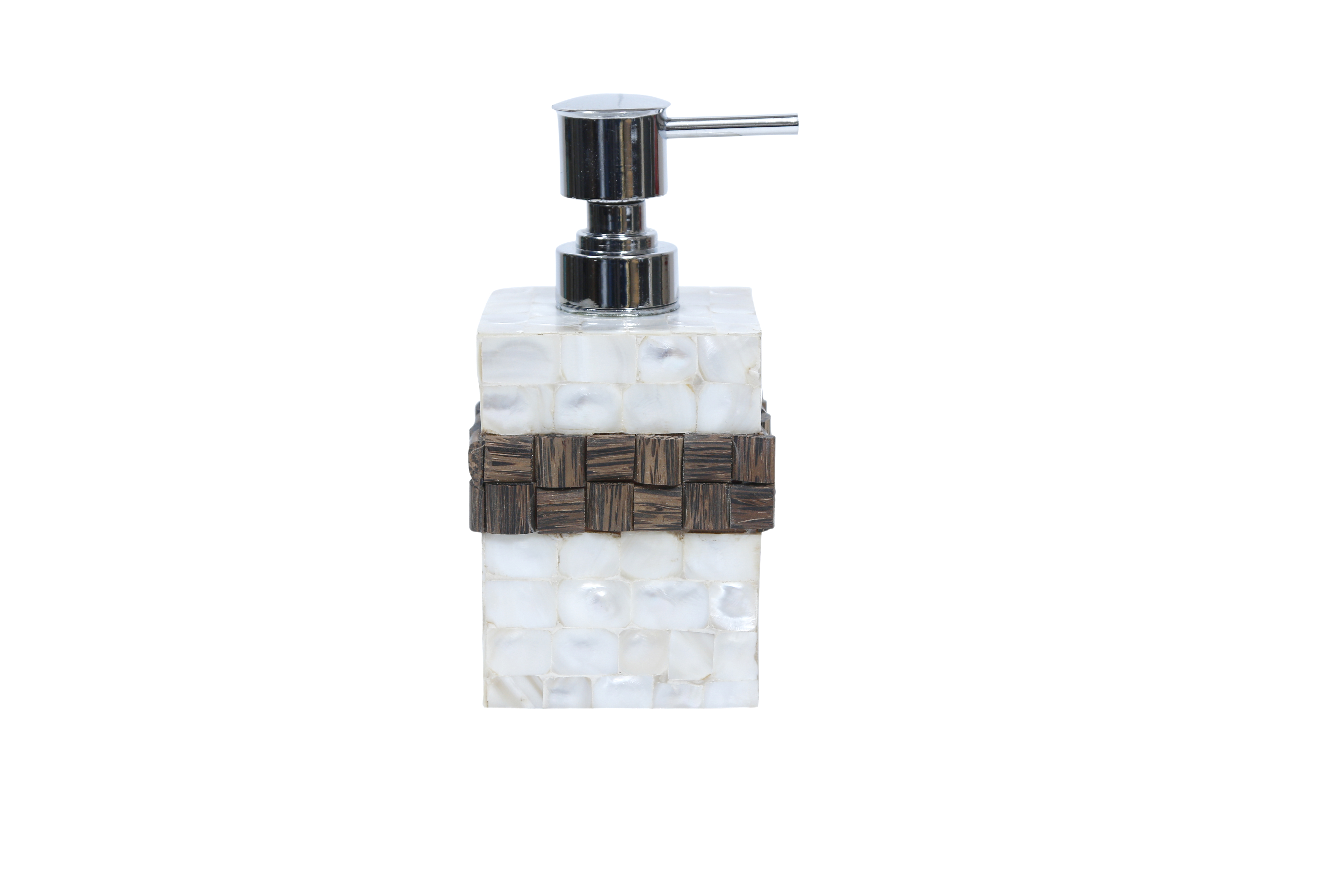 Handcrafted Taadi Wood & Mother of Pearl Inlay Liquid Soap Dispenser