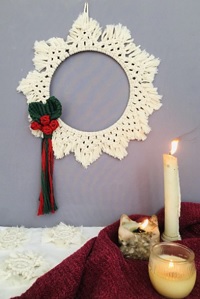 Get Handcrafted Macramé Christmas Wreath Wall Hanging