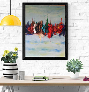 Handcrafted Upcycled Textile Collage Wall Art Accent