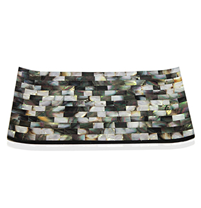 Opulent Homes Black mother of pearl Tray 12x7 - 1pc