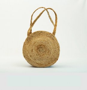 Handcrafted Round Jute Shoulder Tote Bag