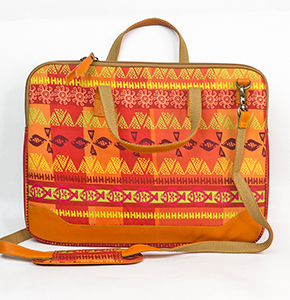 Vibrant Orange Hues Cotton Canvas Laptop Bag / Professional & Casual…