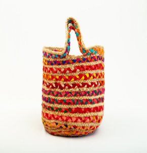 Multicolour waste fabric Basket