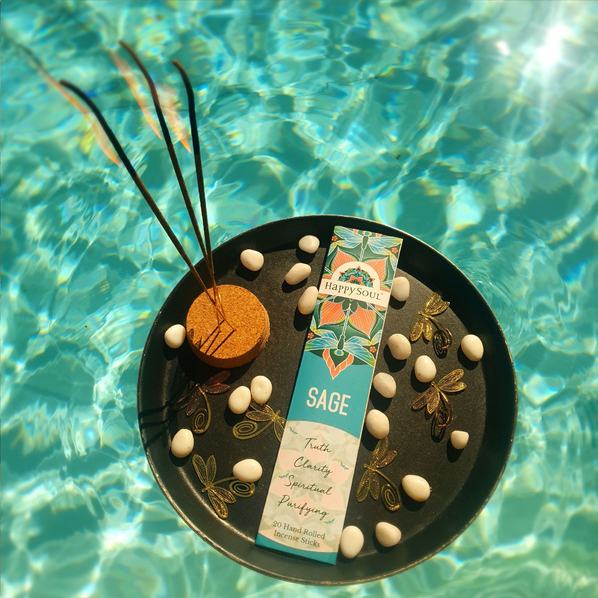 HAPPY SOUL Sage Incense Sticks Agarbatti : Truth, Clarity, Spiritual, Purifying