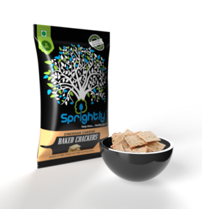 Sprightly Baked Cheddar Cheese Crackers - Gourmet Savory Snack (125g,…