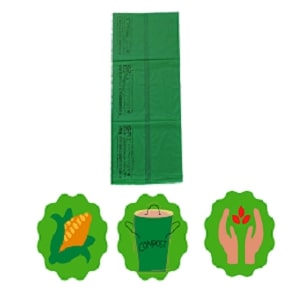 Compostable & Biodegradable Dustbin Bags Green Color Size 17"x19" Packet of 30 Bags