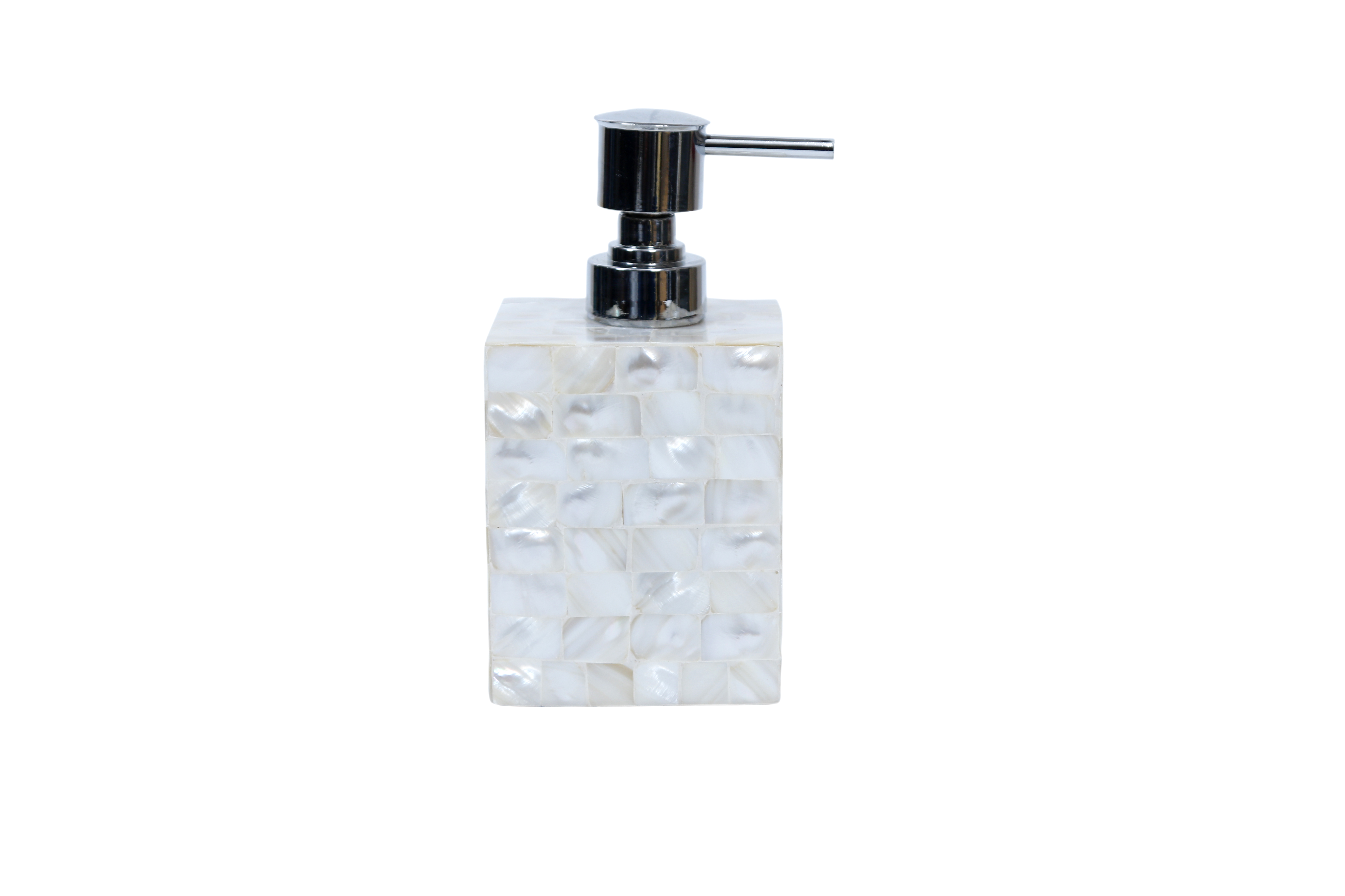 Opulent Homes White Mother of pearl Soap dispenser - 1pc