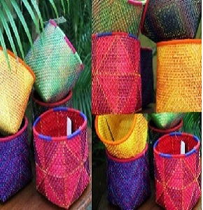 Handcrafted Traditional Palm Leaf Visiree Kottan Basket