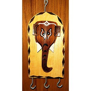 Handicraft Ganesha ON Bamboo with Hooks Hanging ECO Wall Decor