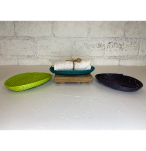Recycled Plastic Woven Oval Trays (Set of 3)