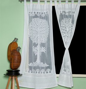 Applique, Handmade curtains for door or window, tree of life pattern,…