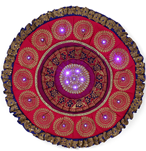 Handcrafted Upcycled Fabric Illuminated Rangoli Floor Decor