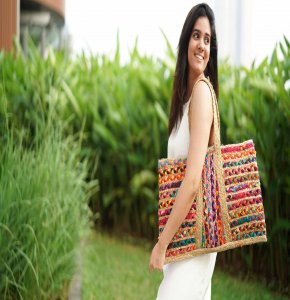 Multicolored Bag / Large handbag / Women handbag : Premium Quality /Best Finish/Durable/ Easy To Carry/ Eco Friendly / Handmade
