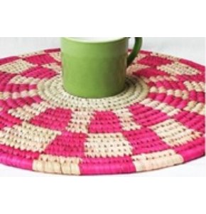 Home Essential Attractive Organic Sabai Pink Dining Coaster
