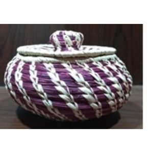 Handcrafted Organic Sabai Grass Woven Hot Case Basket with Lid (7x9…