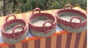 Home Essential Attractive Organic Sabai Grass Multicolour Beni Organiser Sets Of 3