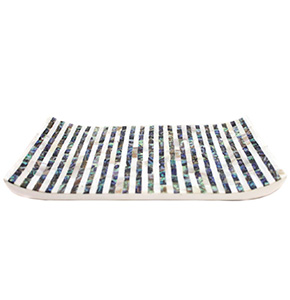 Handcrafted Polyresin & Green Paua Shell Inlay Decorative Tray (11 x 7…
