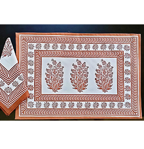 Laxmi Priya Decor Cotton Dining Table Mats & Napkins Festive Gift Set